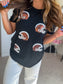 Sequin Football Helmet Game Day Tee