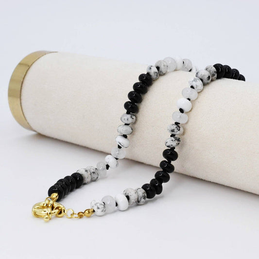 Brooke Black White Gemstone