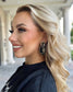 Black/Gold Beaded FB Earrings